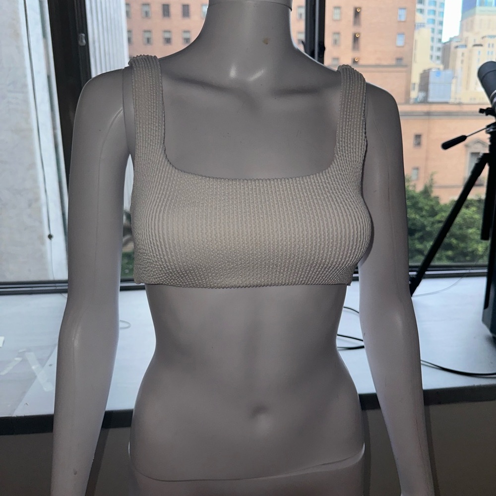 White Ribbed Crop Top